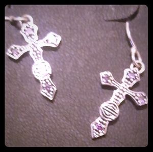 Harley Davidson Beaded Cross Earrings